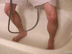 Hot HD video with guy masturbating in the shower